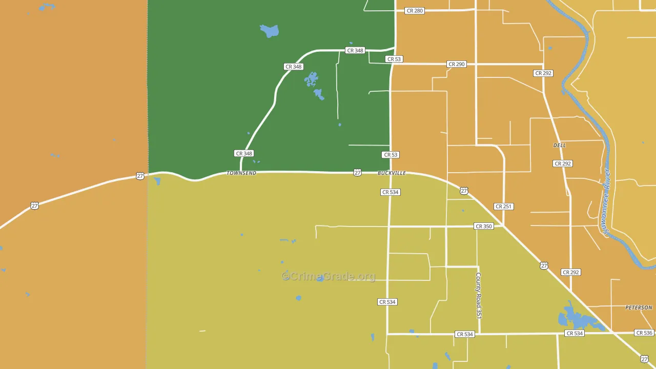 Townsend, FL Map of Murder Rates