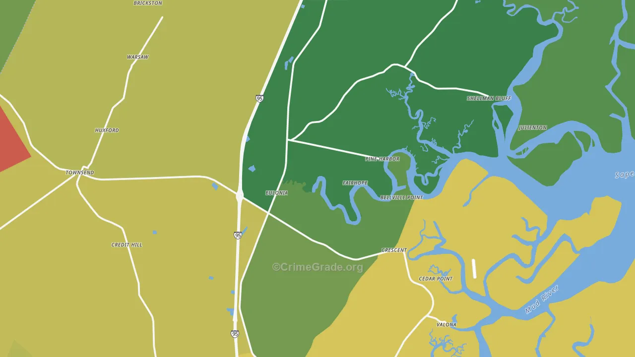 Townsend, GA Map of Murder Rates