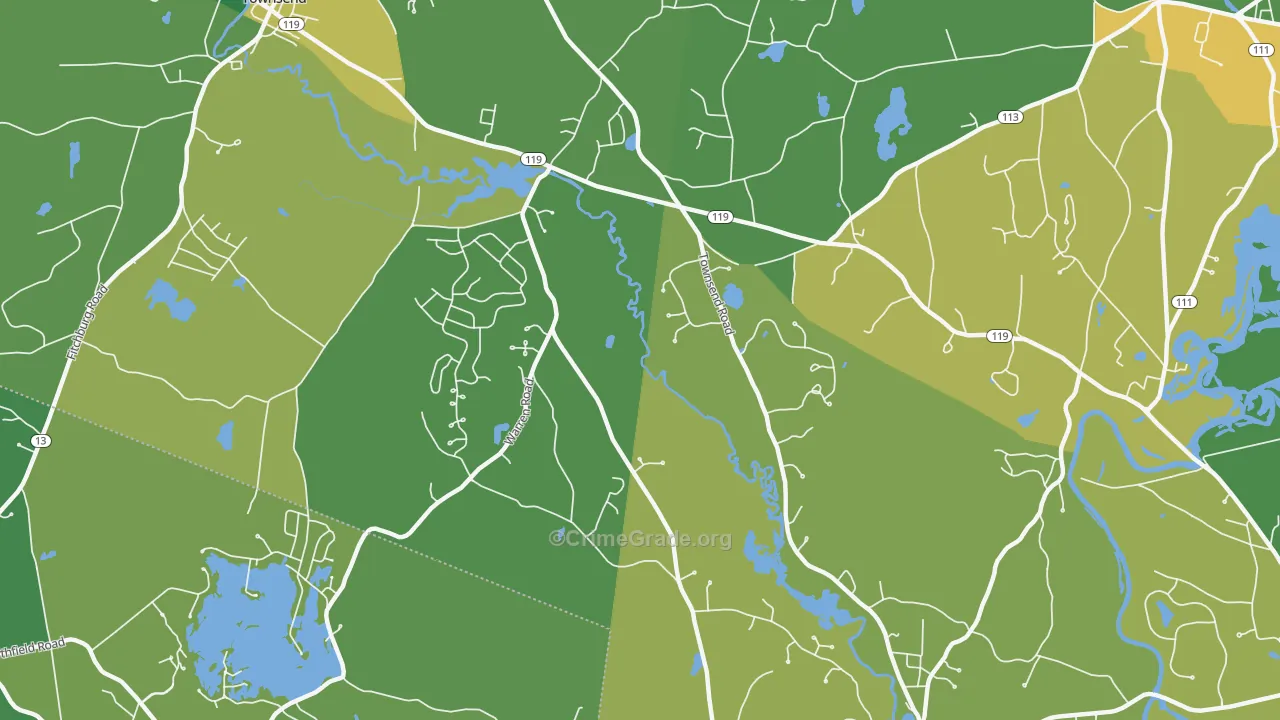 Townsend Harbor, MA Map of Murder Rates