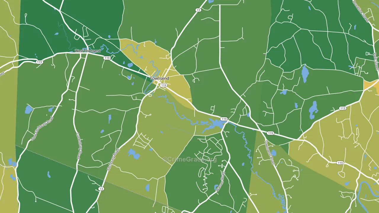 Townsend, MA Map of Murder Rates