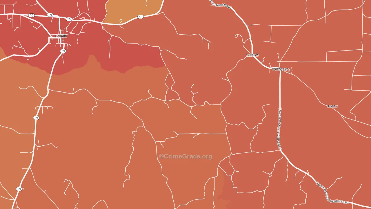 Townsend, MS Map of Murder Rates
