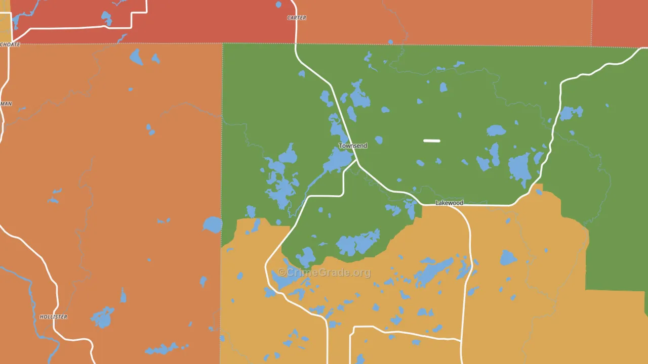 Townsend, WI Map of Murder Rates