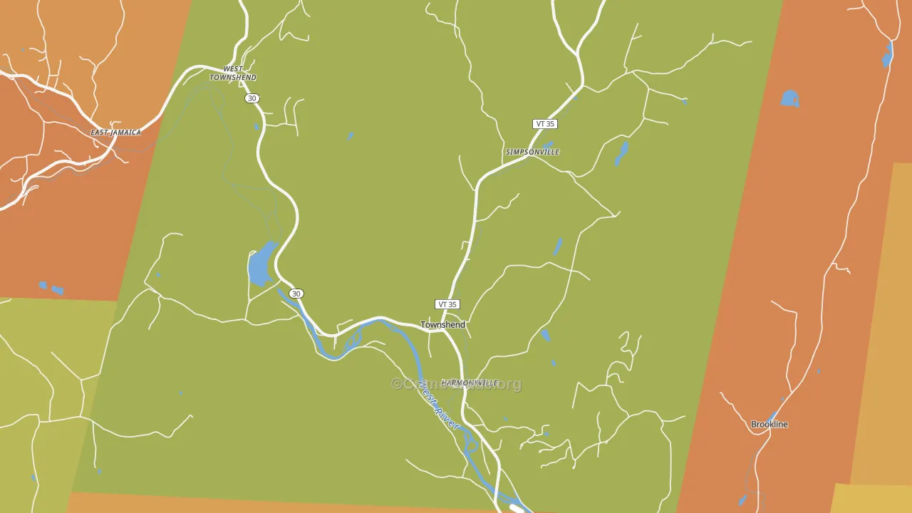 Townshend, VT Map of Murder Rates