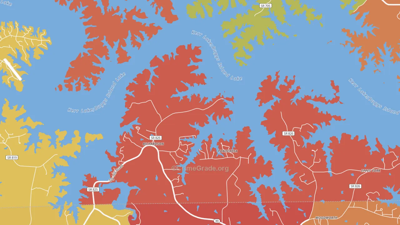 Townsville, VA Map of Murder Rates