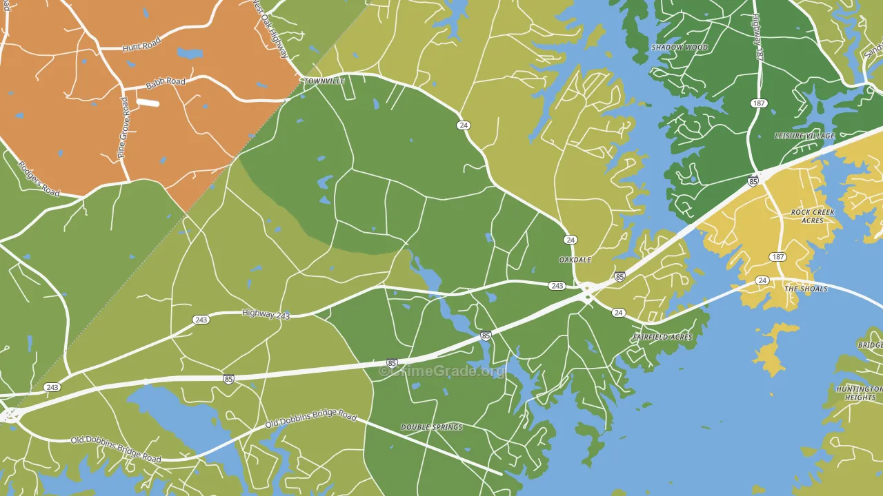 Townville, SC Map of Murder Rates