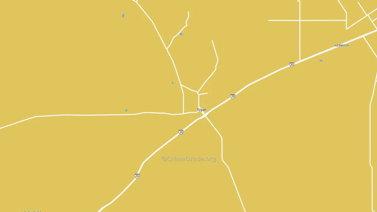 Toyah, TX Map of Murder Rates