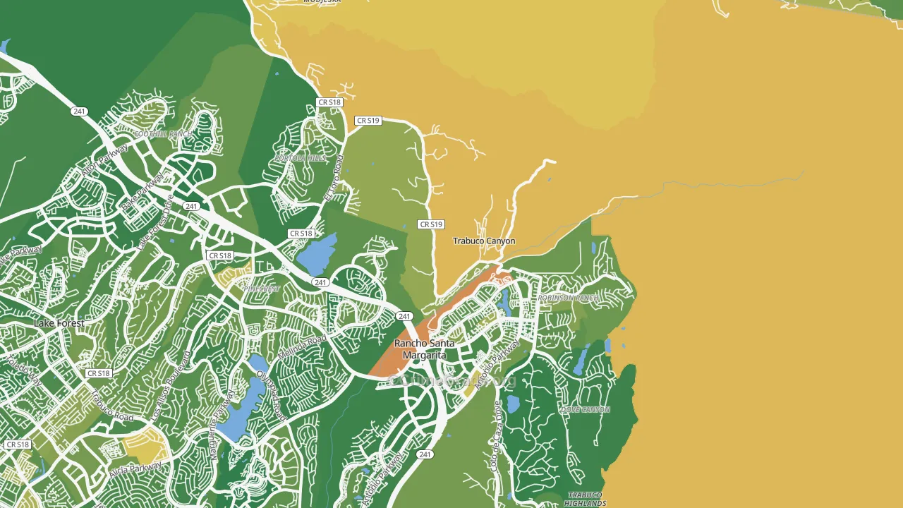Trabuco Canyon, CA Map of Murder Rates