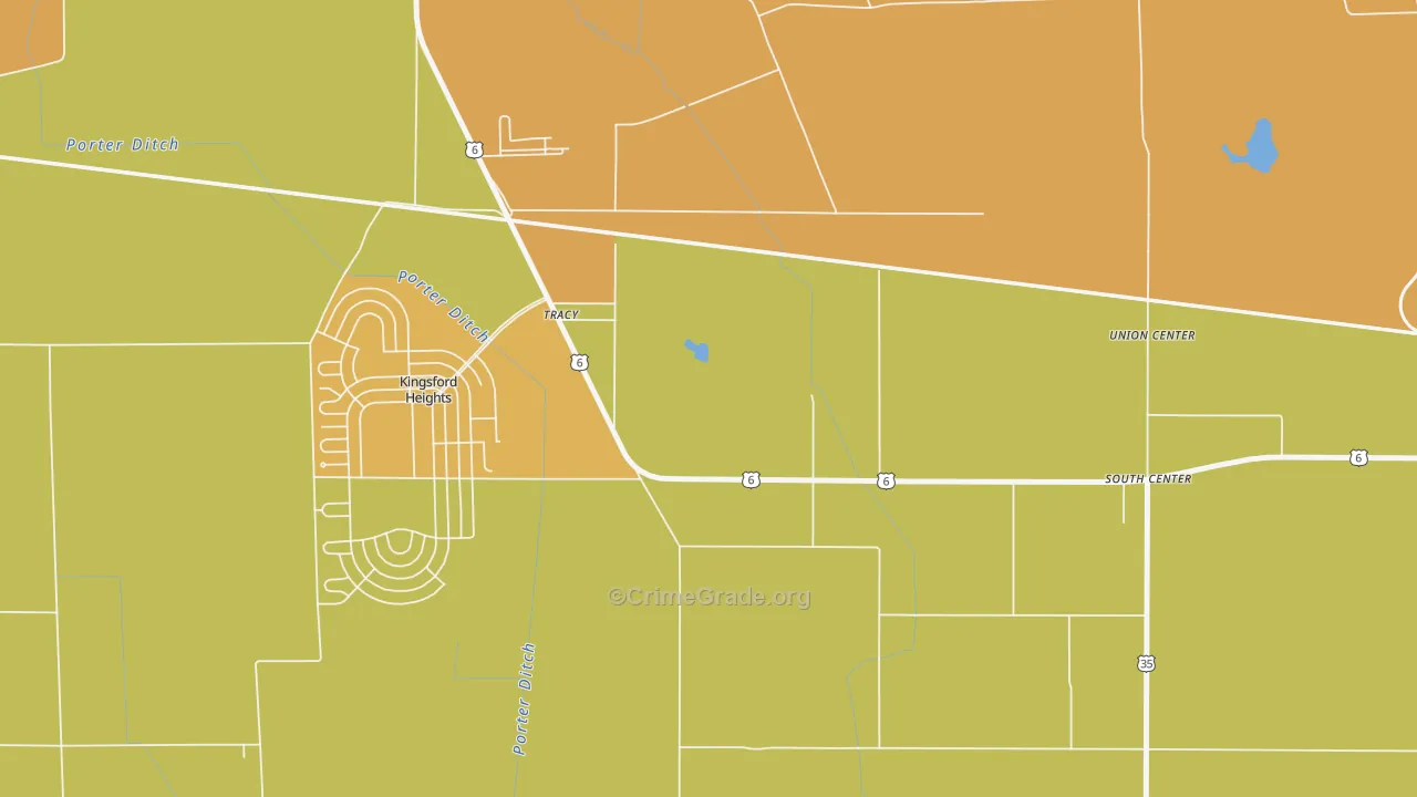Tracy, IN Map of Murder Rates
