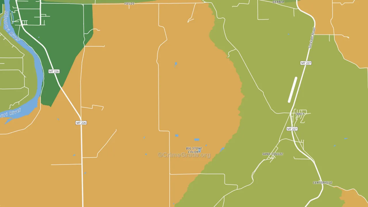 Tracy, MT Map of Murder Rates