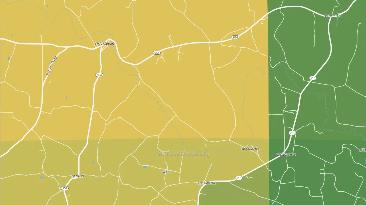 Trade City, PA Map of Murder Rates