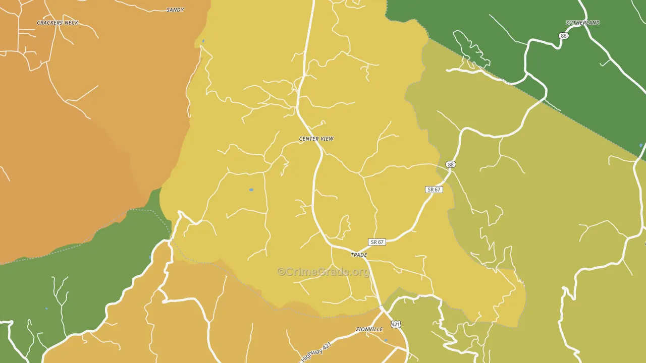 Trade, TN Map of Murder Rates