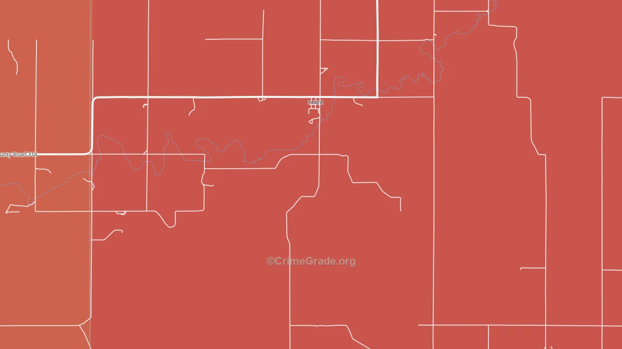 Traer, KS Map of Murder Rates