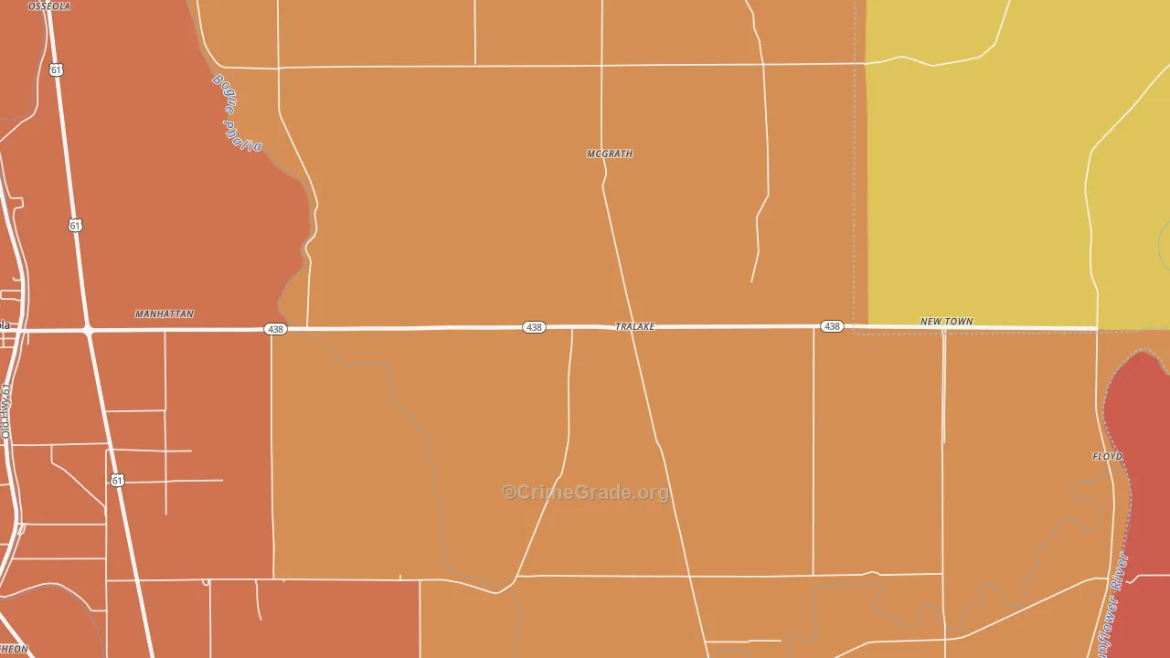 Tralake, MS Map of Murder Rates
