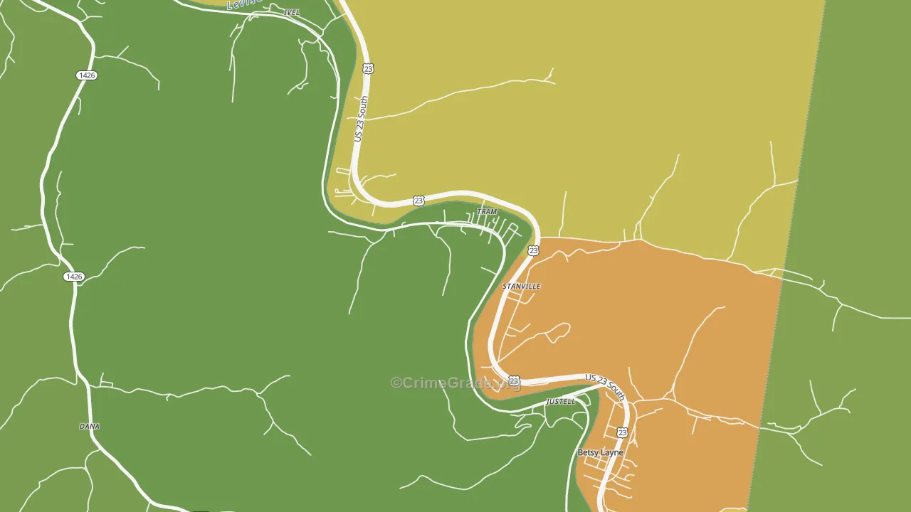 Tram, KY Map of Murder Rates
