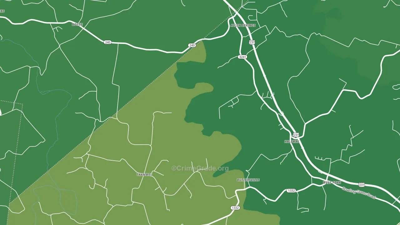Trammel, KY Map of Murder Rates