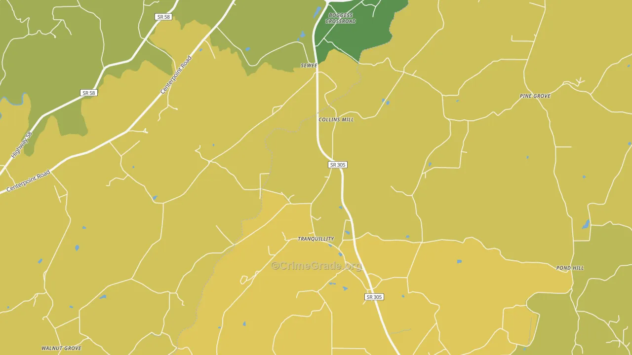 Tranquillity, TN Map of Murder Rates