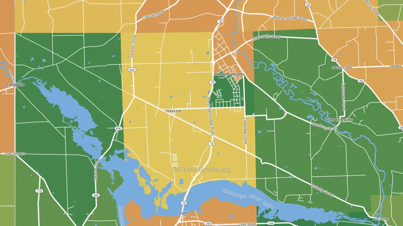 Transfer, PA Map of Murder Rates