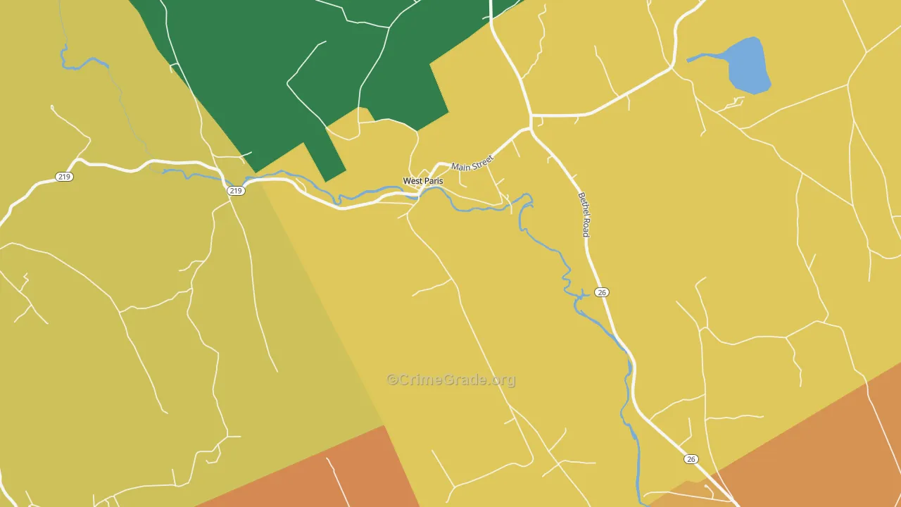 Trap Corner, ME Map of Murder Rates