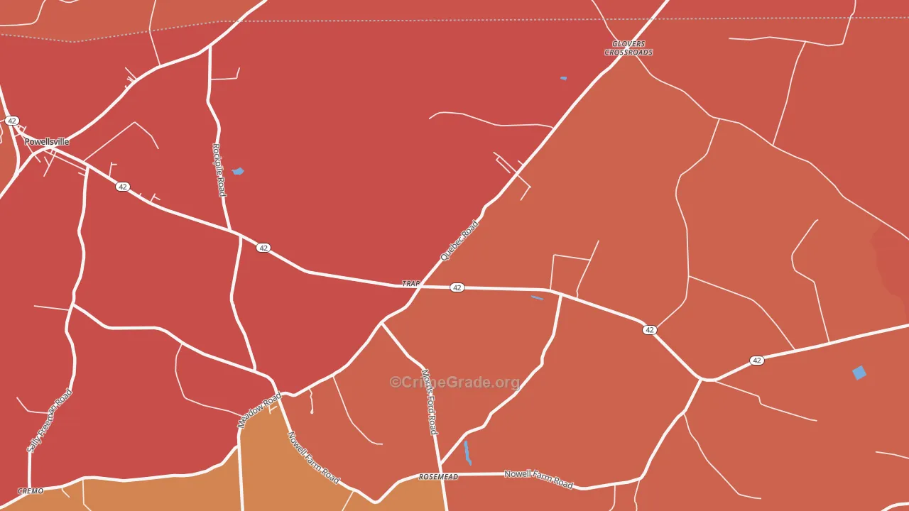 Trap, NC Map of Murder Rates