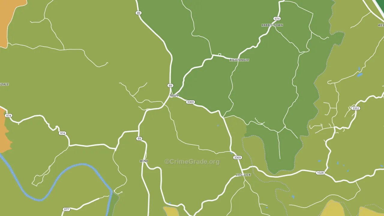 Trapp, KY Map of Murder Rates