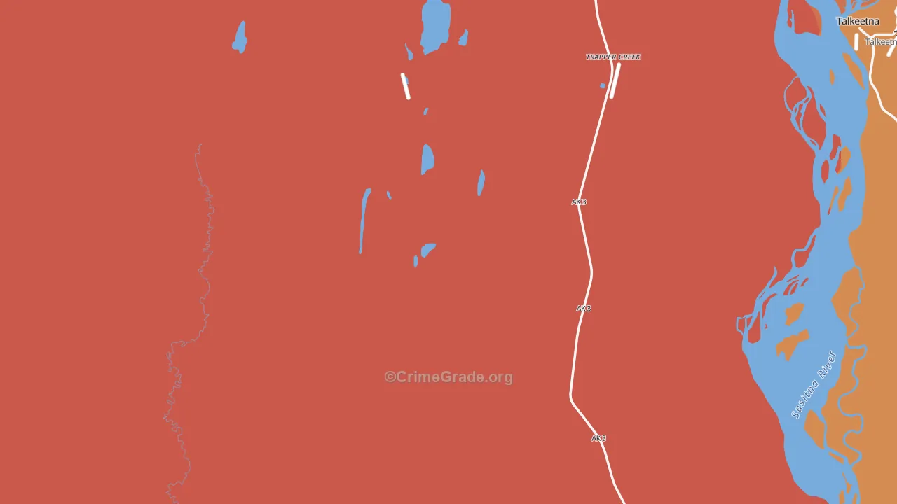 Trapper Creek, AK Map of Murder Rates