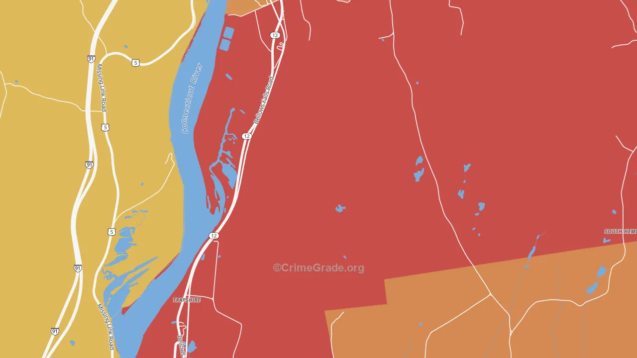 Trapshire, NH Map of Murder Rates