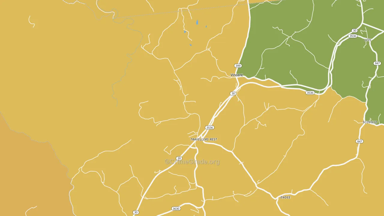 Travellers Rest, KY Map of Murder Rates