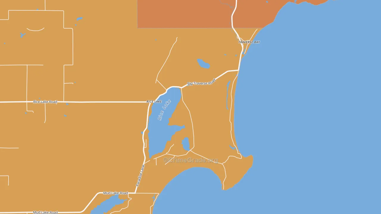 Traverse Bay, MI Map of Murder Rates