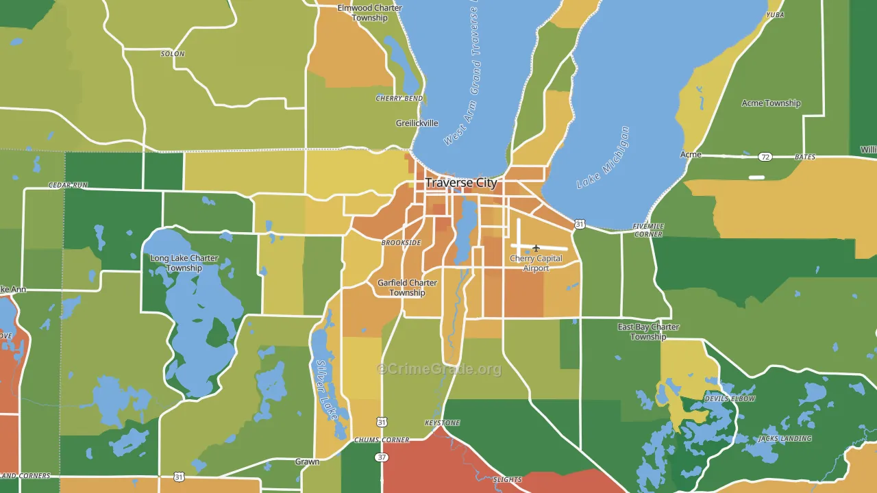 Traverse City, MI Map of Murder Rates