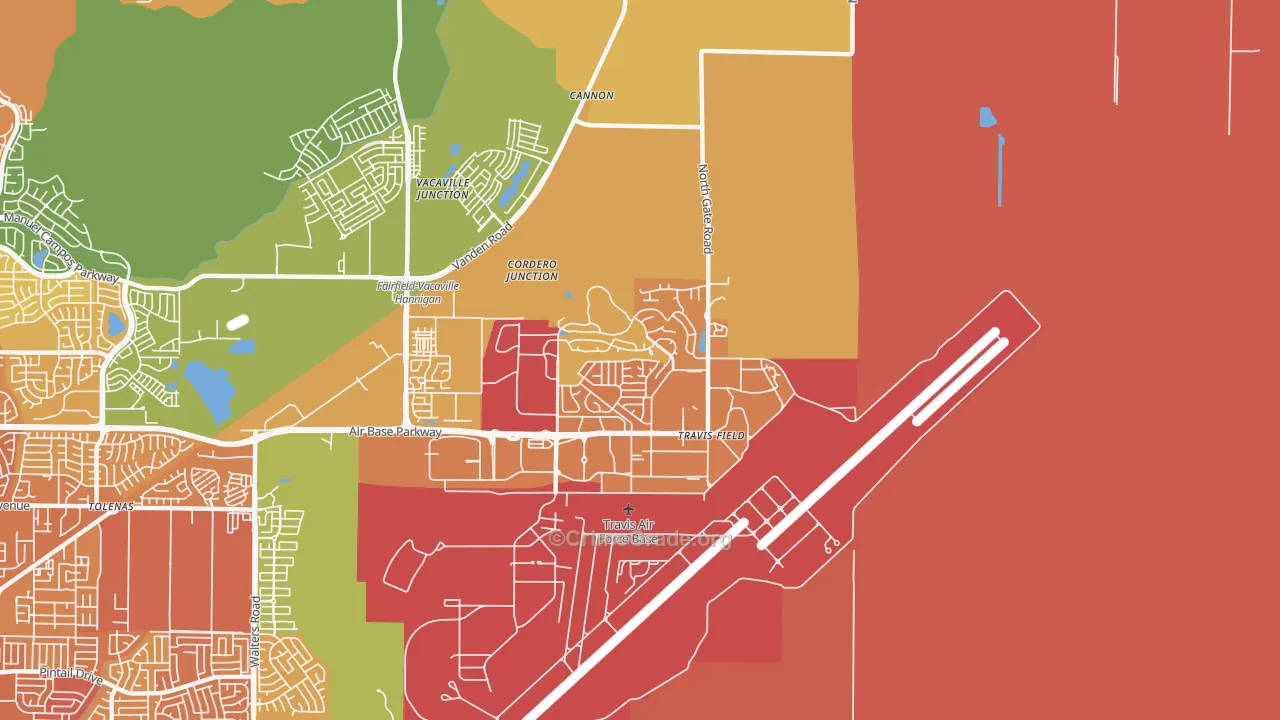Travis Afb, CA Map of Murder Rates