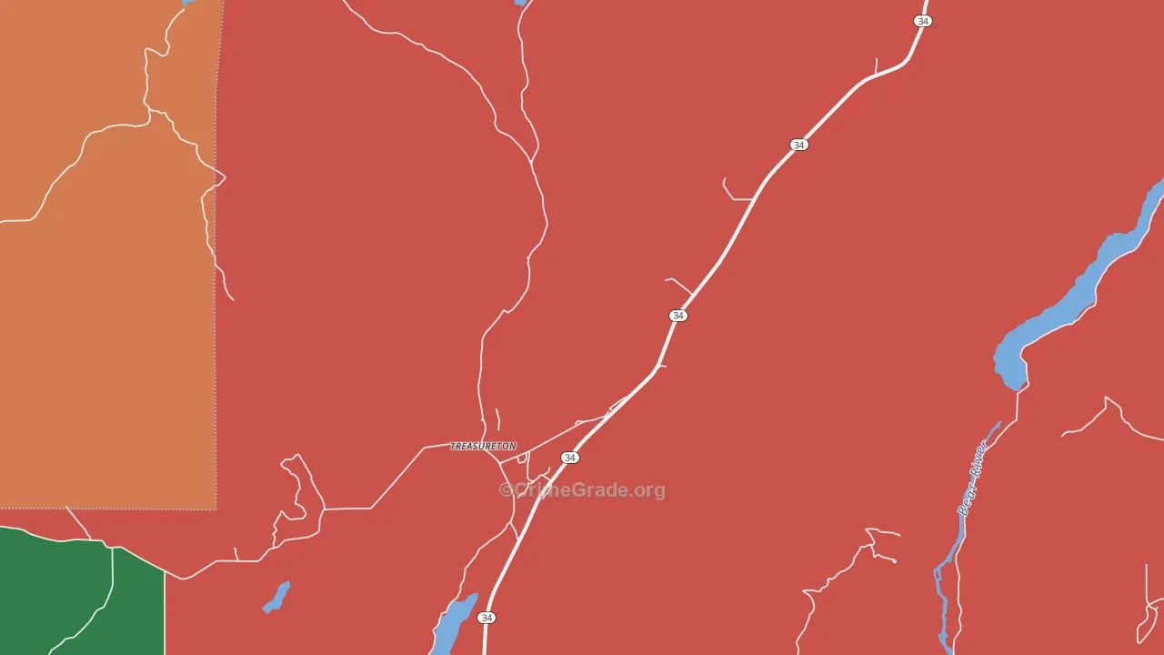 Treasureton, ID Map of Murder Rates