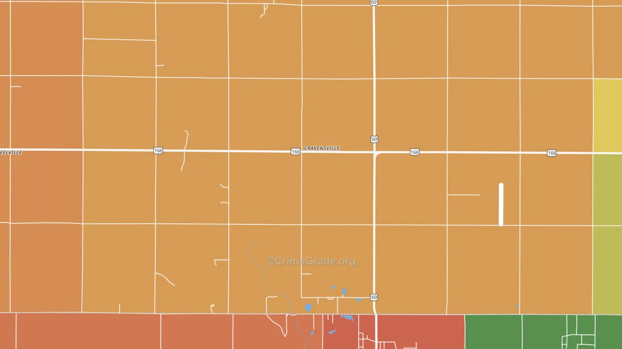 Treece, KS Map of Murder Rates