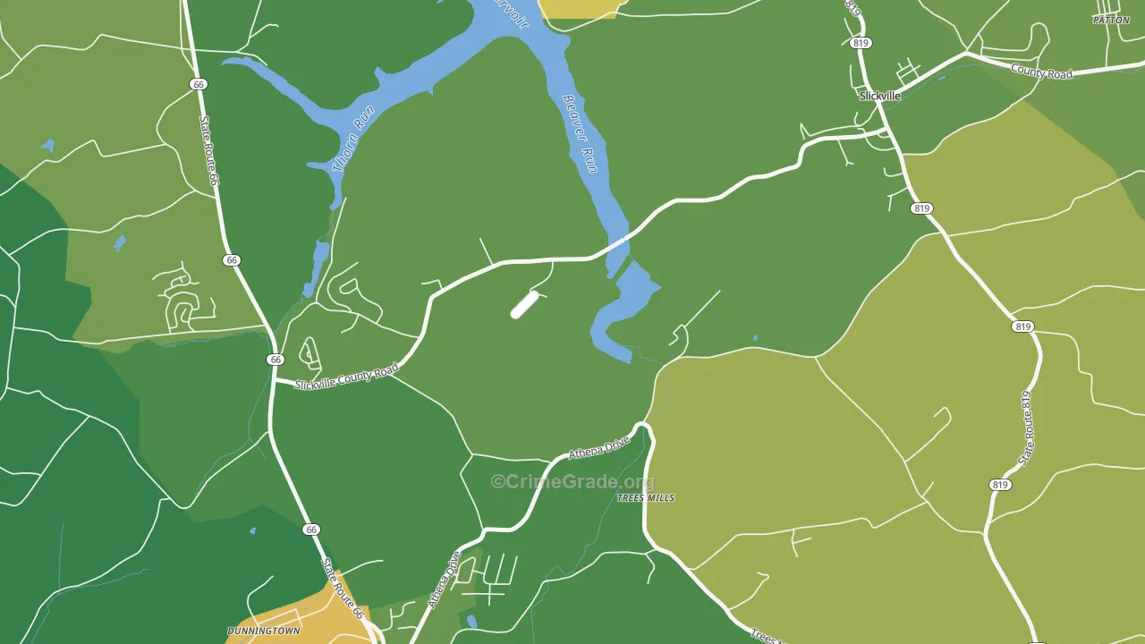 Trees Mills, PA Map of Murder Rates