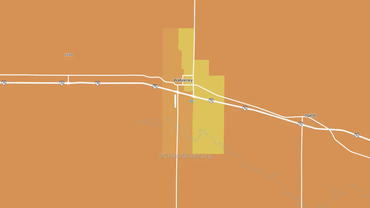 Trego County, KS Map of Murder Rates