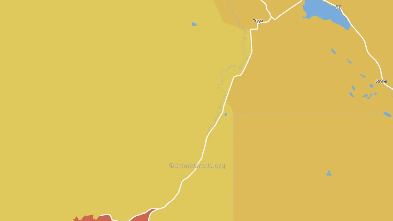 Trego, MT Map of Murder Rates