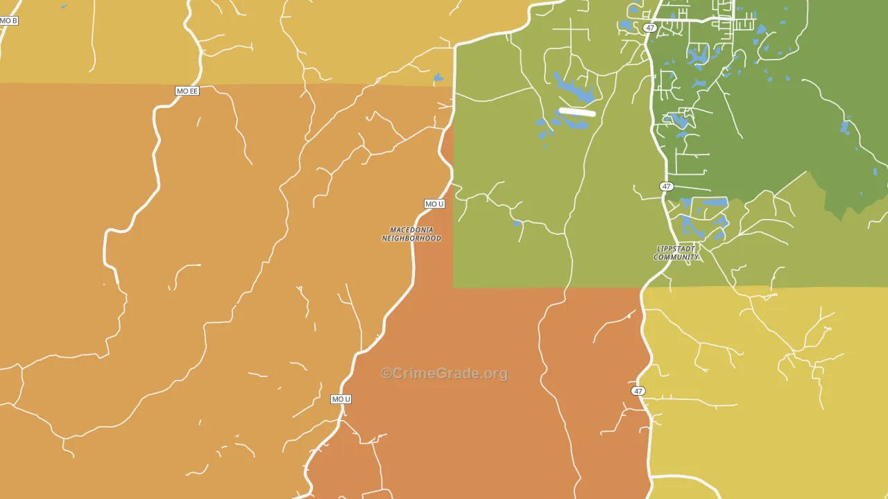 Treloar, MO Map of Murder Rates