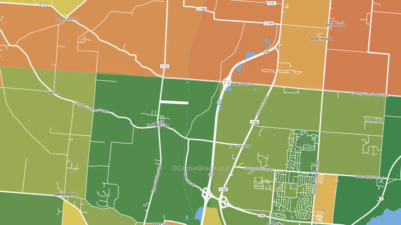 Tremont City, OH Map of Murder Rates