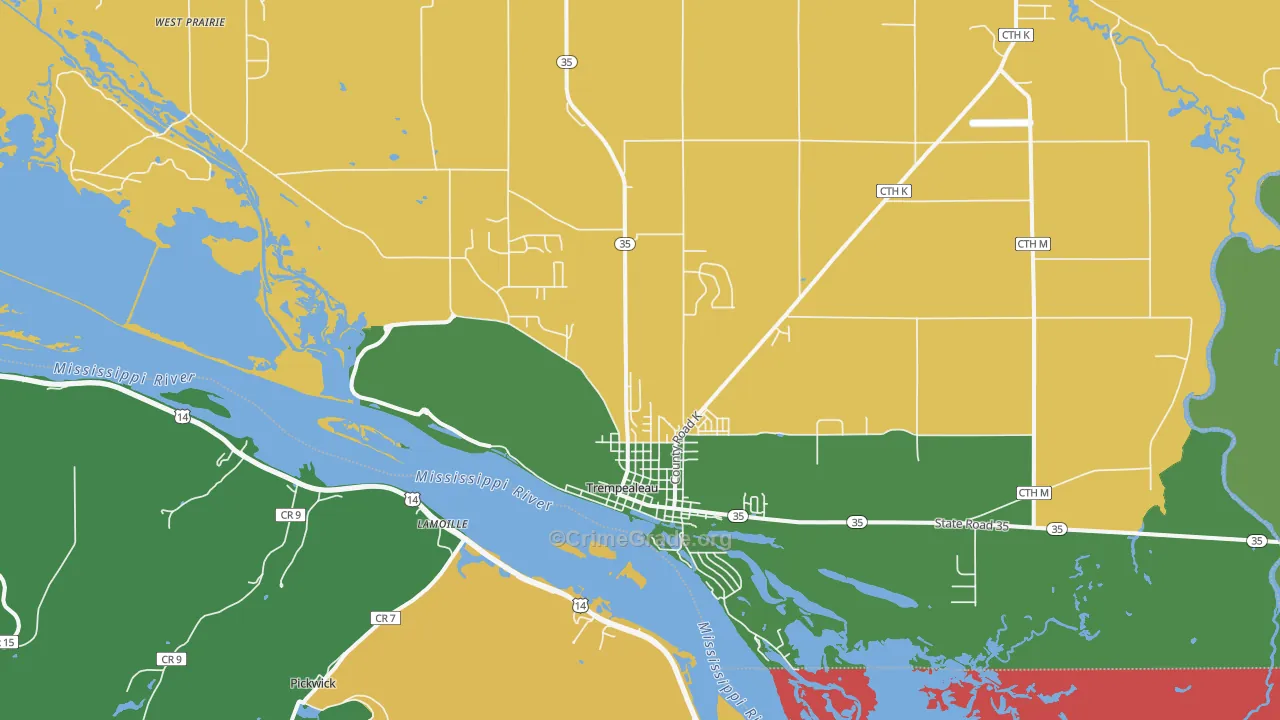 Trempealeau, WI Map of Murder Rates