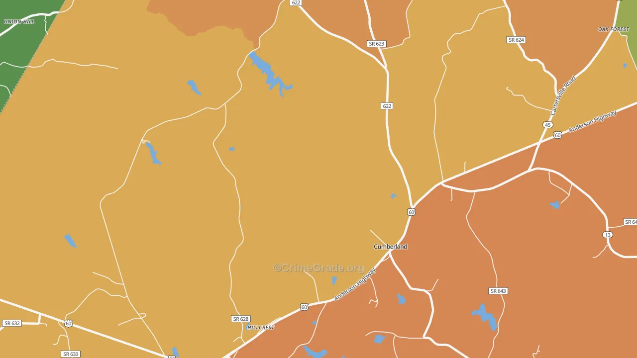Trent Mill, VA Map of Murder Rates