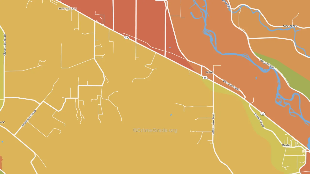 Trent, OR Map of Murder Rates