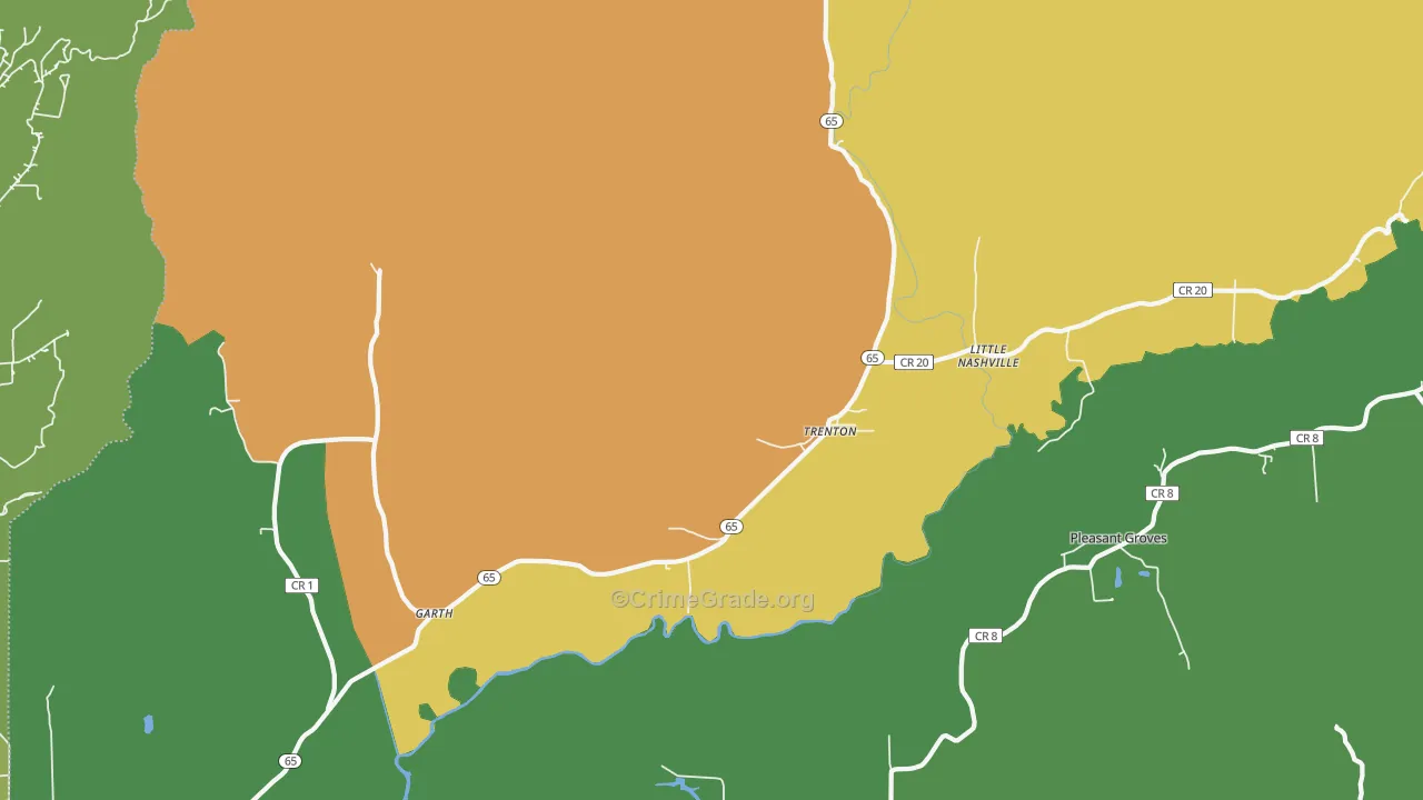 Trenton, AL Map of Murder Rates