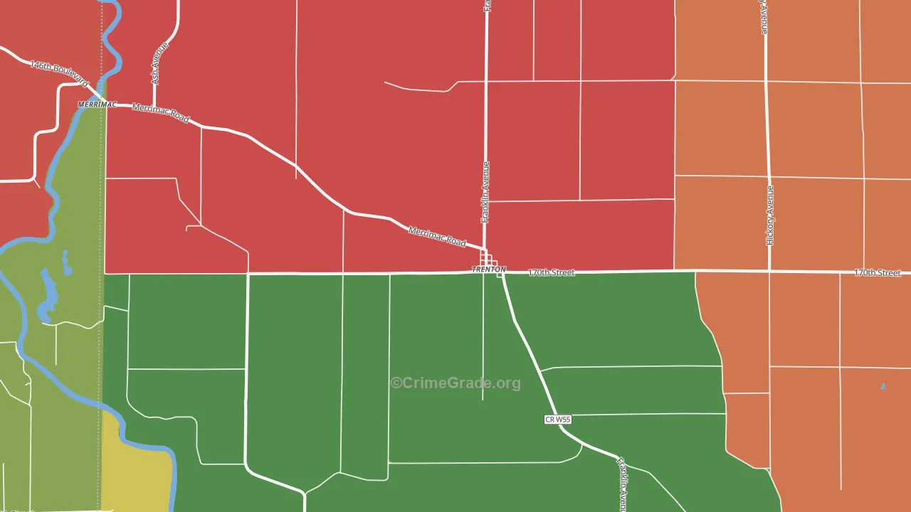 Trenton, IA Map of Murder Rates