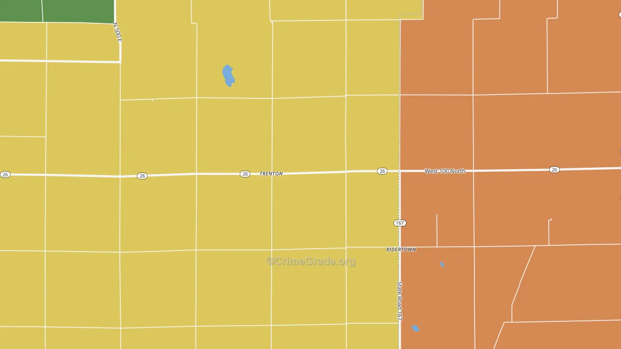 Trenton, IN Map of Murder Rates