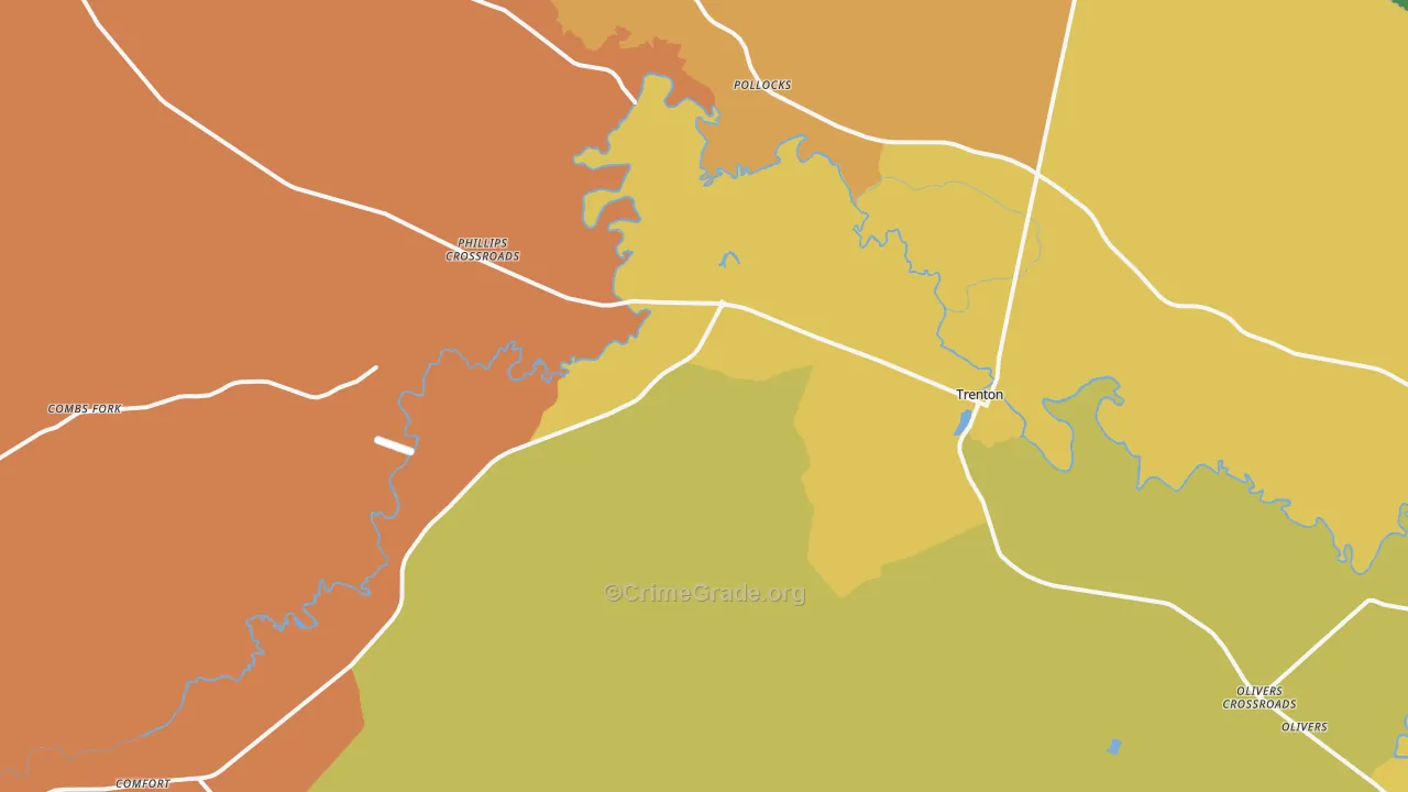 Trenton, NC Map of Murder Rates