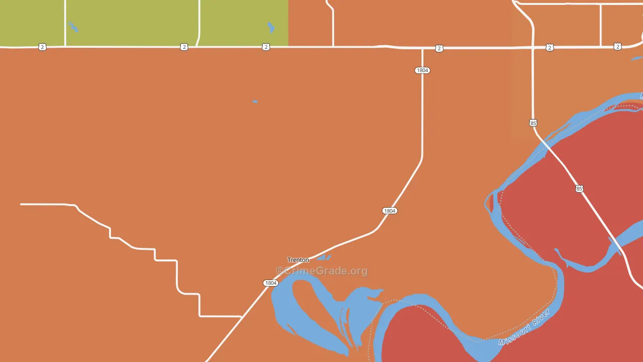 Trenton, ND Map of Murder Rates