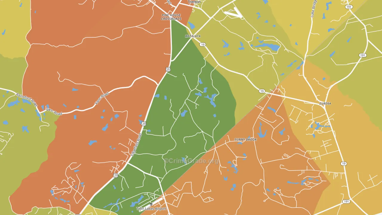 Trenton, SC Map of Murder Rates
