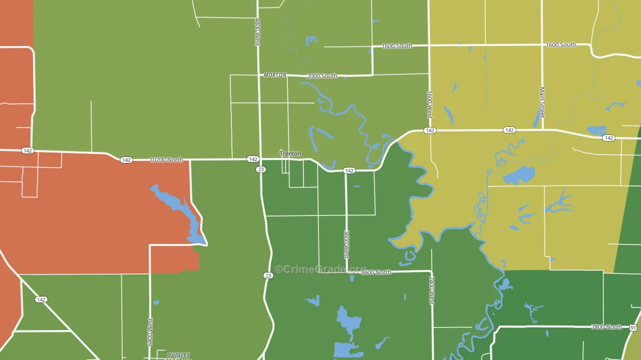 Trenton, UT Map of Murder Rates