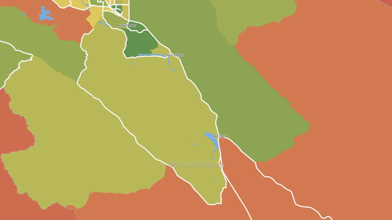 Tres Pinos, CA Map of Murder Rates