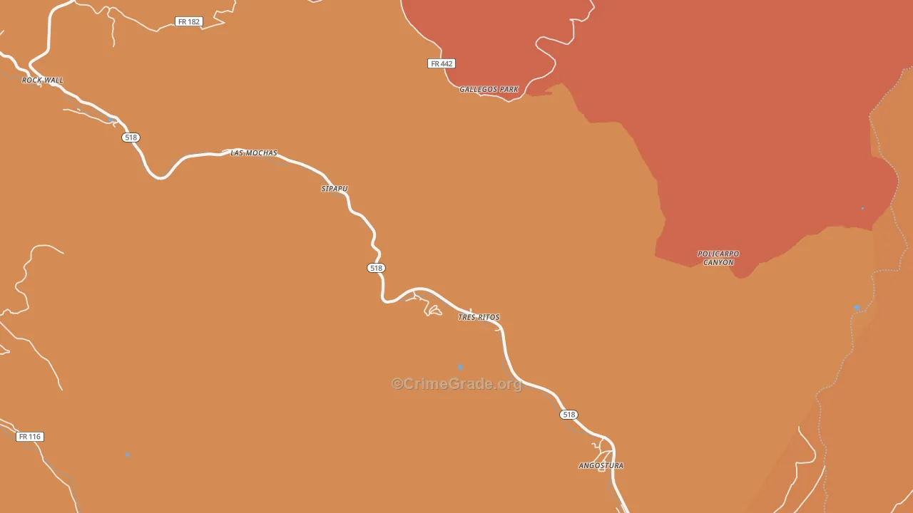 Tres Ritos, NM Map of Murder Rates