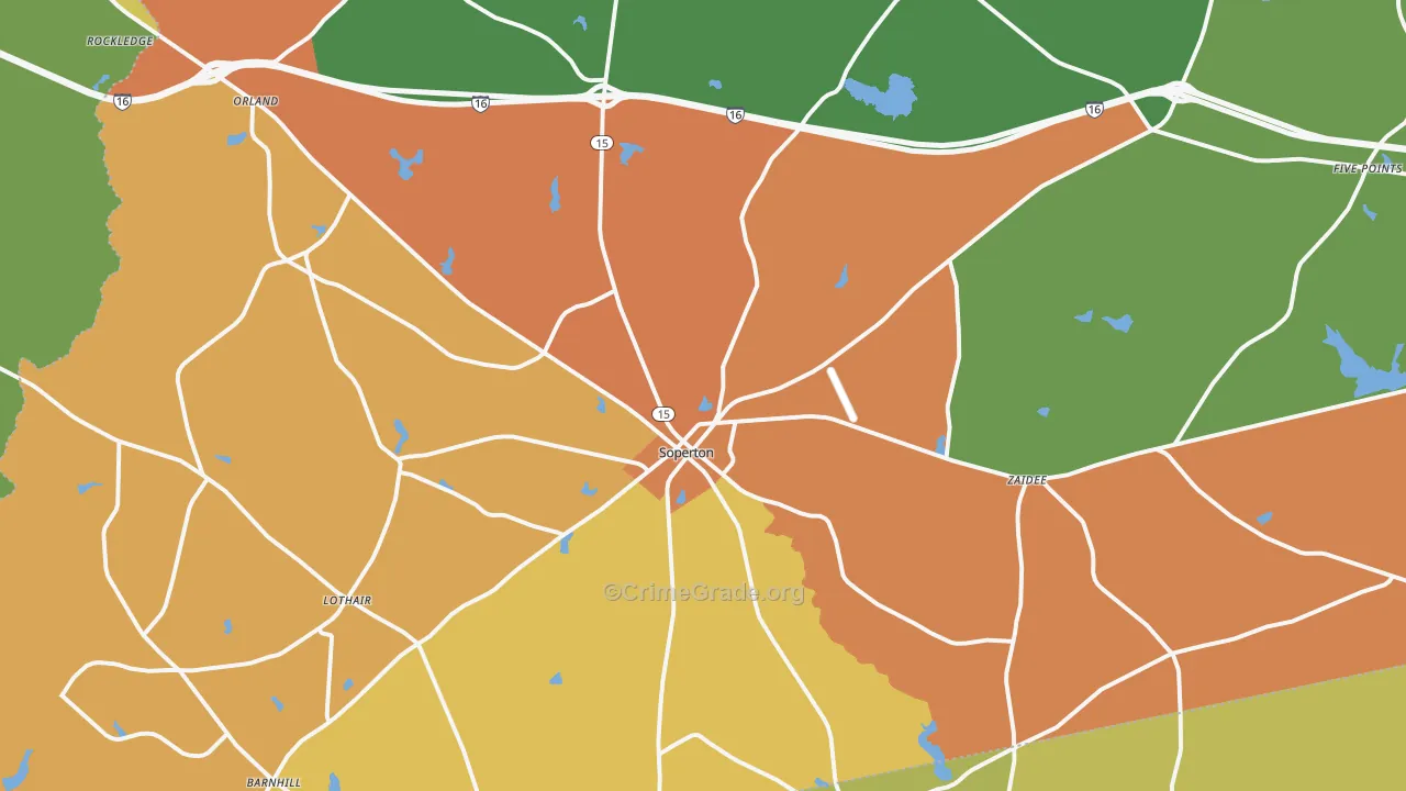 Treutlen County, GA Map of Murder Rates